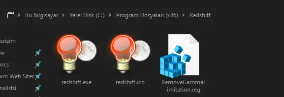 Redshift Windows Klasör
Düzeni