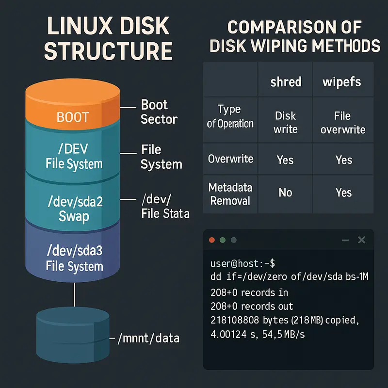 Linux üzerinde disk sıfırlama