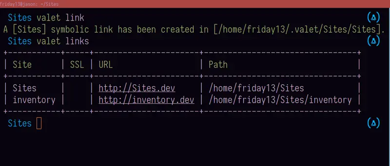 Laravel Valet Link Arch Linux