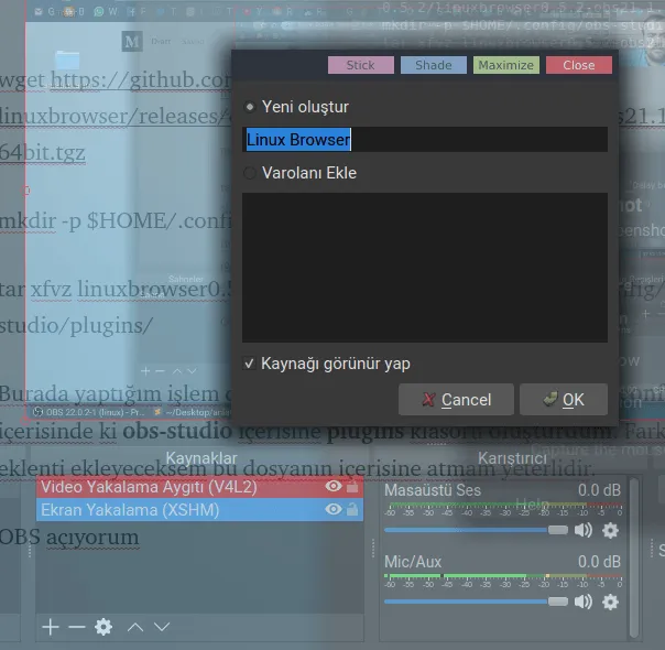 Linux Browser Kaynak Seçimi