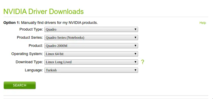 Nvidia_Sürücü_Seçme
