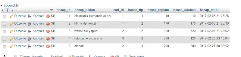 PDO ve Morris.js ile Grafik