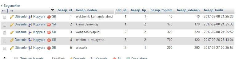 PDO ve Morris.js ile Grafik